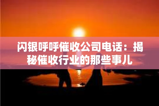 闪银呼呼催收公司电话：揭秘催收行业的那些事儿