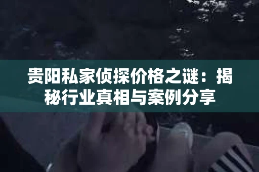贵阳私家侦探价格之谜：揭秘行业真相与案例分享