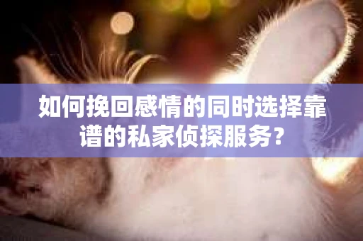 如何挽回感情的同时选择靠谱的私家侦探服务？