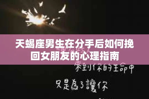 天蝎座男生在分手后如何挽回女朋友的心理指南